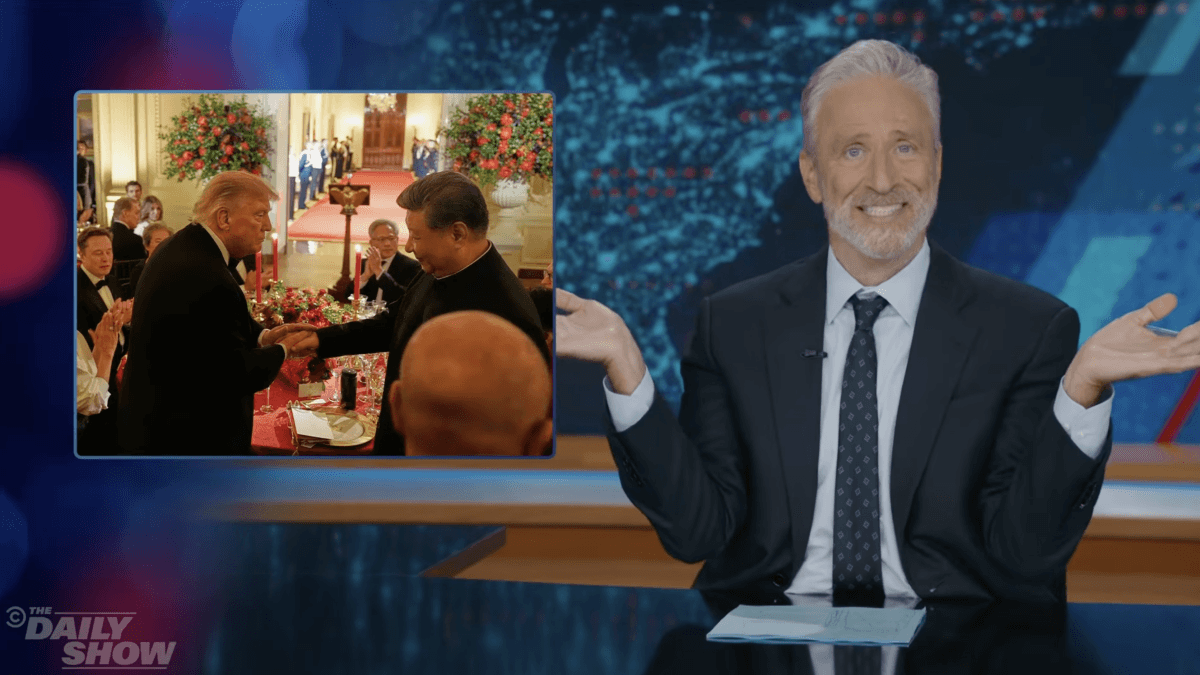 Jon Stewart Uses Old Footage to Critique Trump-Xi Meeting